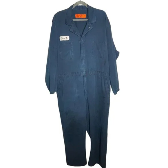 red kap Other - VINTAGE Red Kap Men's 52 Distressed Cotton Canvas Coveralls Mechanic Blue XXL